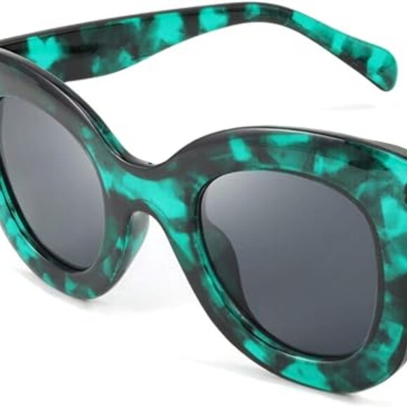 Cat eye green leopard sunglasses - Picture 5 of 6